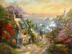 Thomas Kinkade oil painting